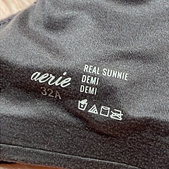 Aerie Gray Real Sunni Demi Underwire Padded Bra Size 32A - Picture 4 of 5